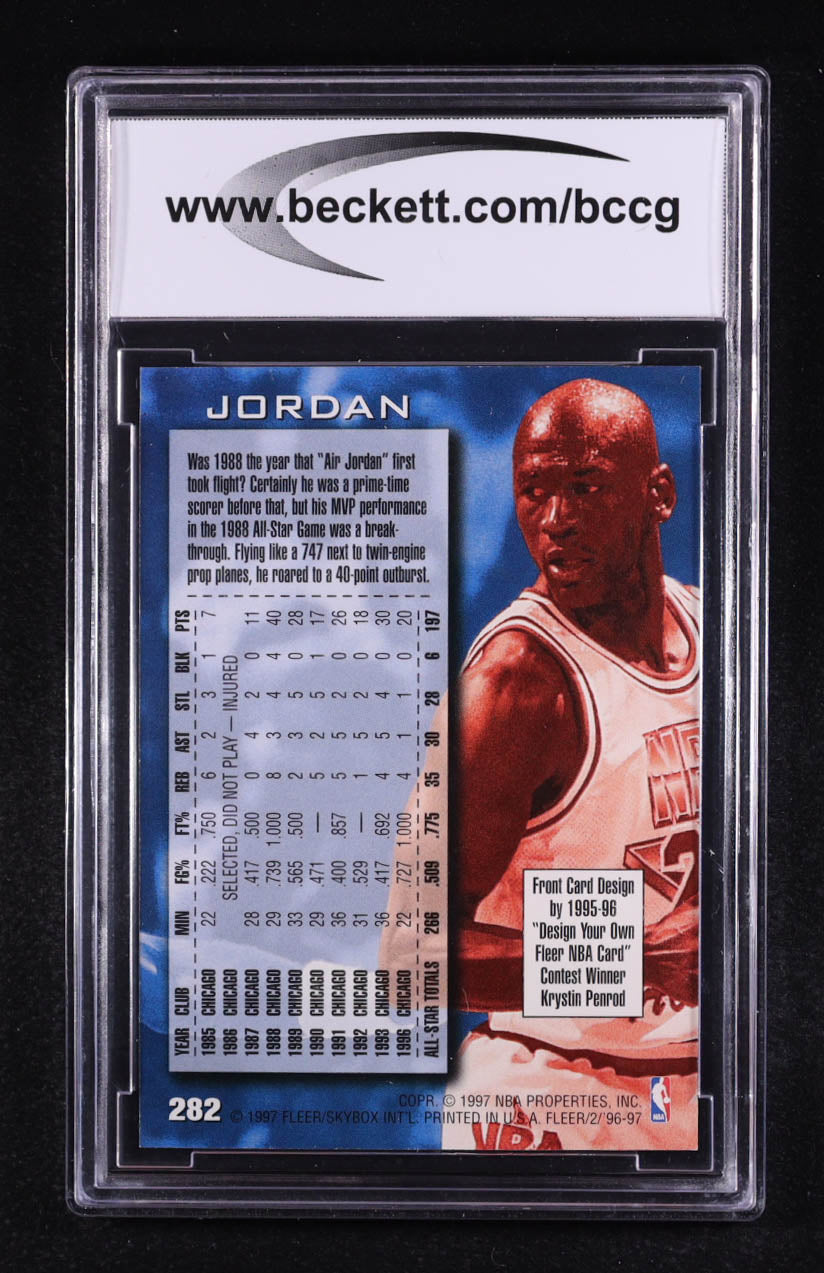 Michael Jordan 1996-97 Fleer #282 All Star – BCCG 10 Mint or Better