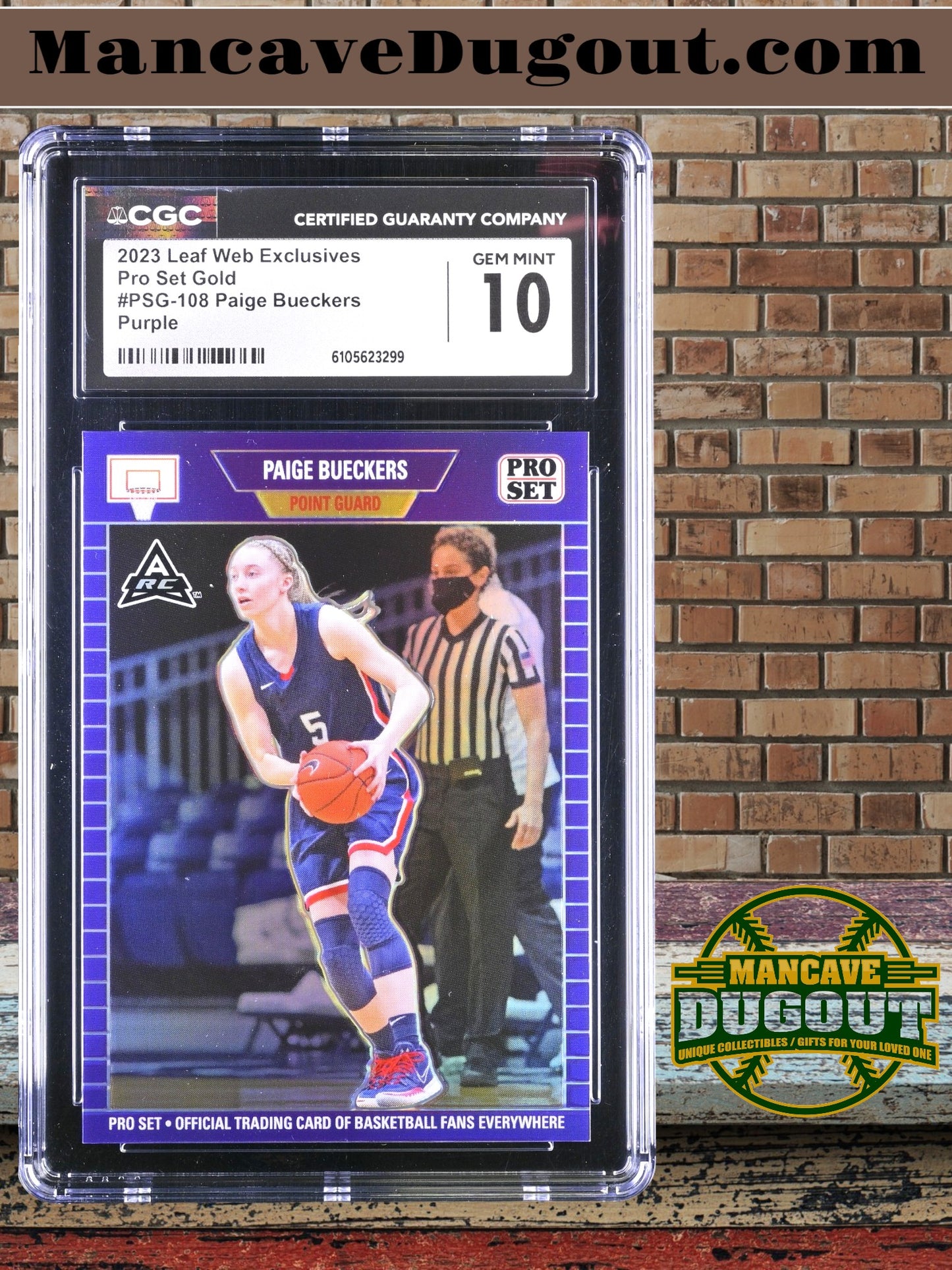 Paige Bueckers 2023 Leaf Web Exclusives Pro Set Gold Purple #PSG108 RC #1215 – CGC 10 GM