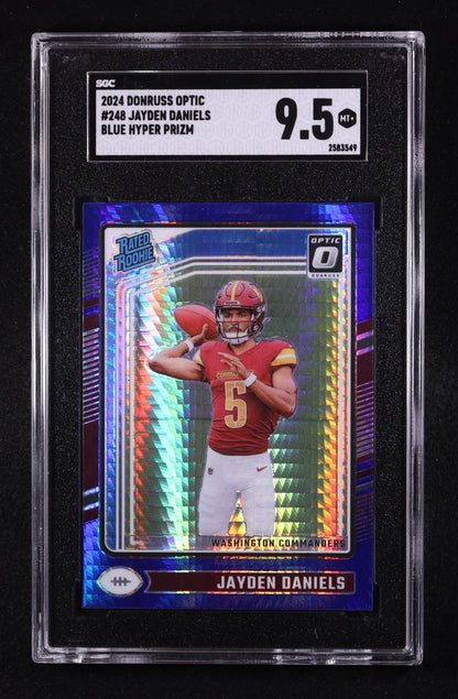 Jayden Daniels – 2024 Donruss Optic Blue Hyper #248 RR RC - Rated Rookie • SGC 9.5 Gem Mint