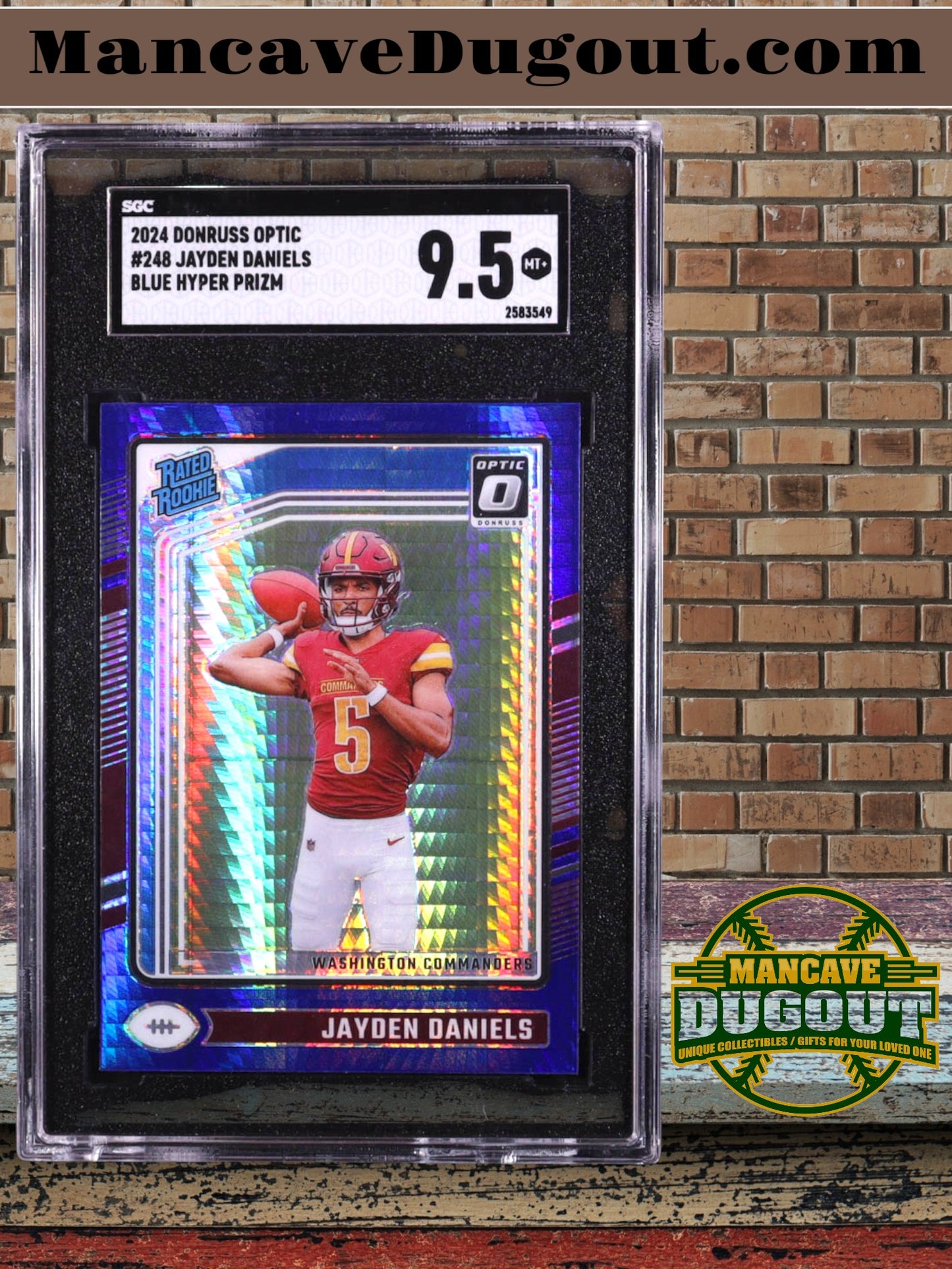 Jayden Daniels – 2024 Donruss Optic Blue Hyper #248 RR RC - Rated Rookie • SGC 9.5 Gem Mint