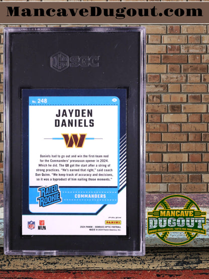 Jayden Daniels – 2024 Donruss Optic Blue Hyper #248 RR RC - Rated Rookie • SGC 9.5 Gem Mint