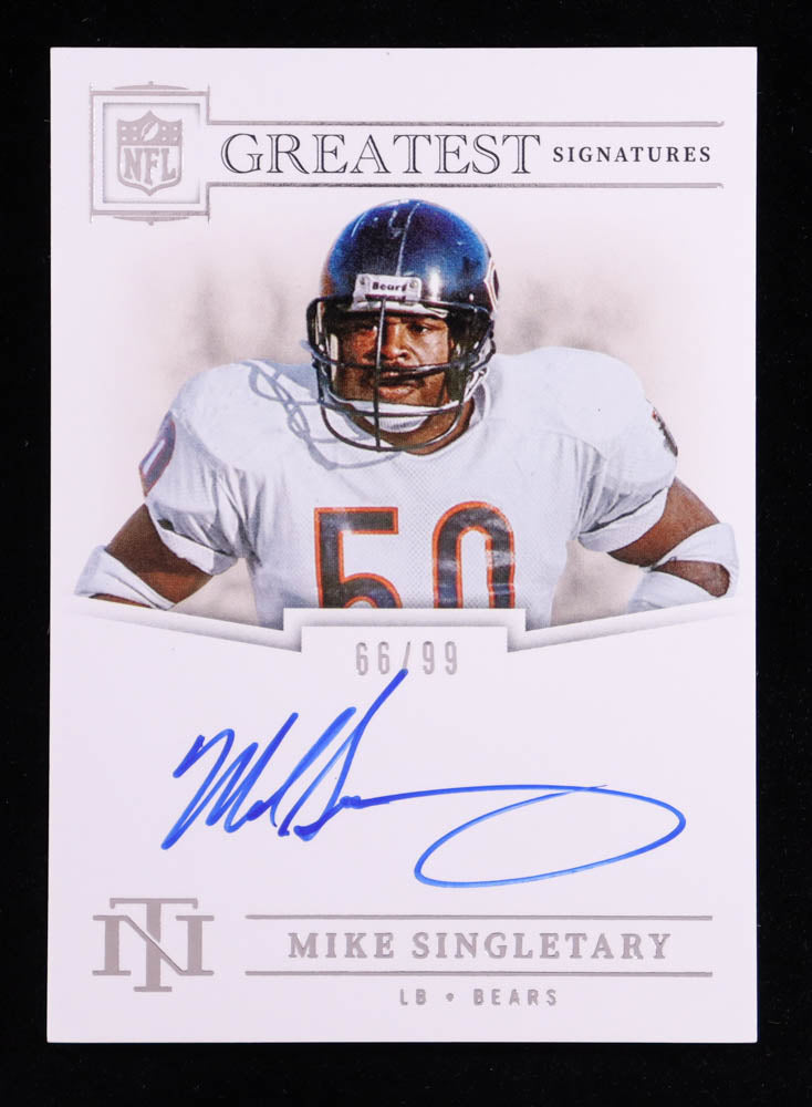 Mike Singletary — 2024 Panini National Treasures - NFL Greatest Signatures — #MS Serial Numbered 66/99 — Autograph