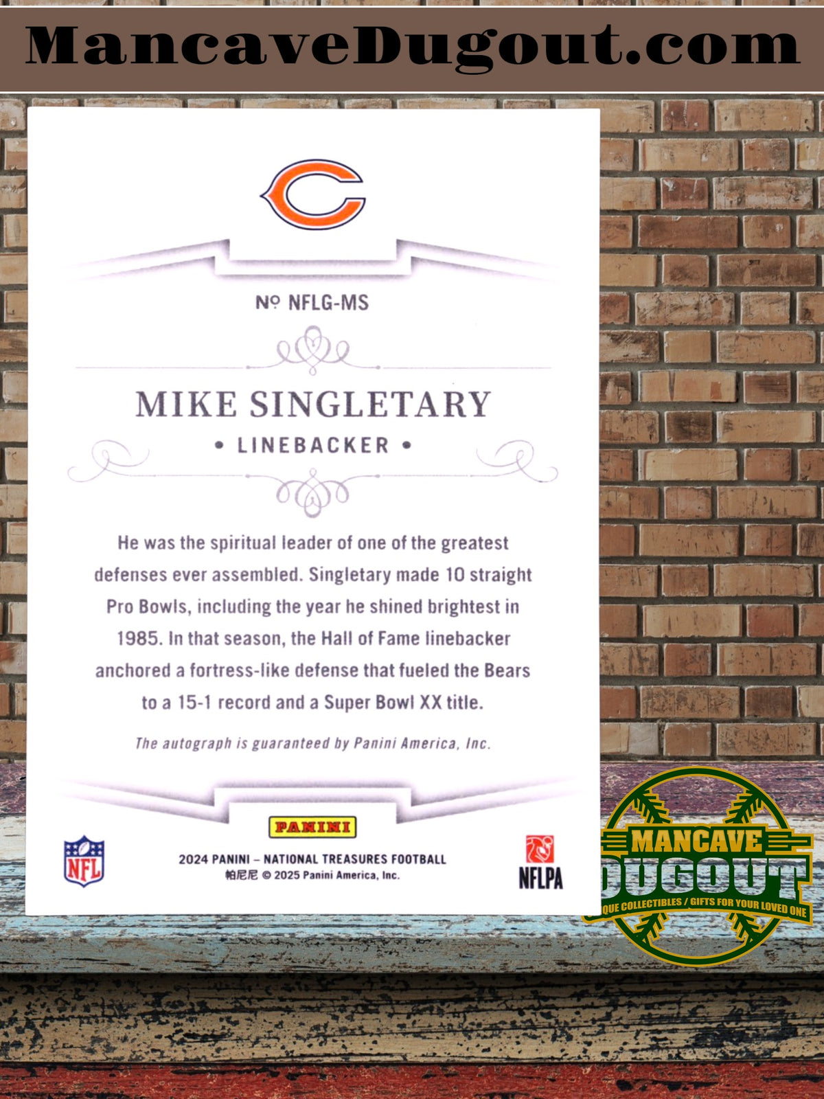 Mike Singletary — 2024 Panini National Treasures - NFL Greatest Signatures — #MS Serial Numbered 66/99 — Autograph