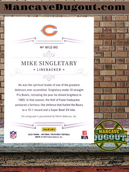 Mike Singletary — 2024 Panini National Treasures - NFL Greatest Signatures — #MS Serial Numbered 66/99 — Autograph