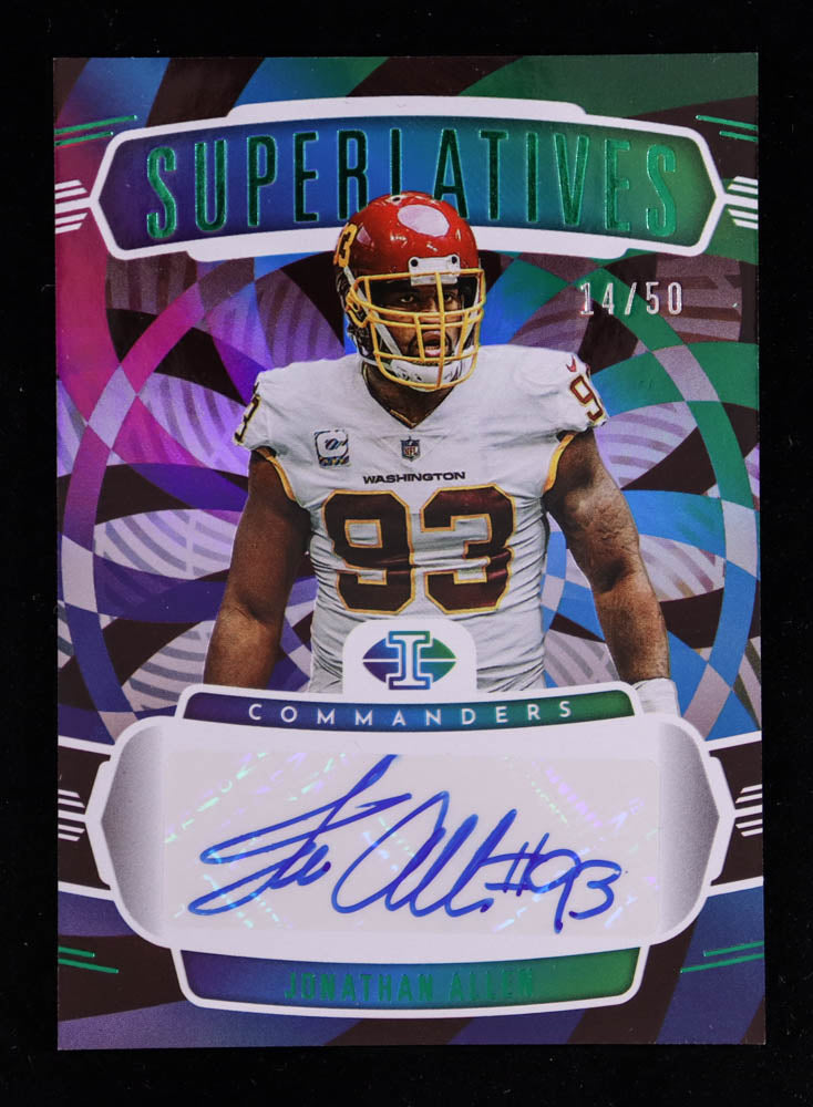 Jonathan Allen — 2022 Panini Illusions Football - Superlatives Autographs — Green Parallel #JA