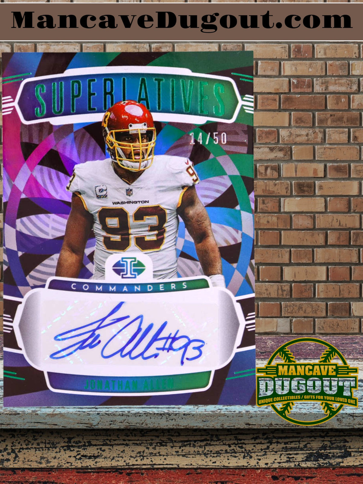 Jonathan Allen — 2022 Panini Illusions Football - Superlatives Autographs — Green Parallel #JA