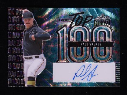 Paul Skenes — 2023 Leaf Metal Baseball - Top 100 Autographs — Wave Water Parallel #T1PS1
