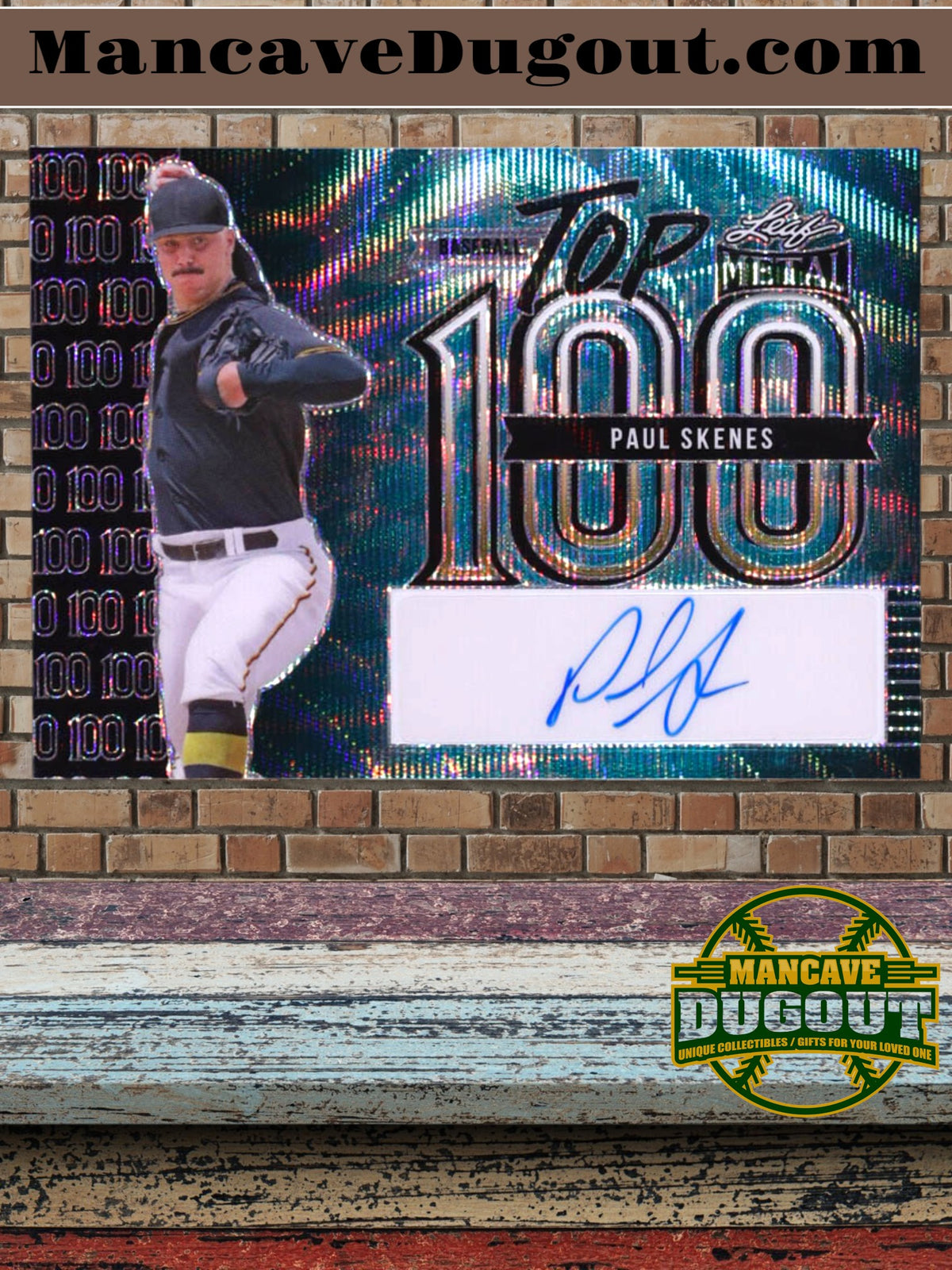 Paul Skenes — 2023 Leaf Metal Baseball - Top 100 Autographs — Wave Water Parallel #T1PS1