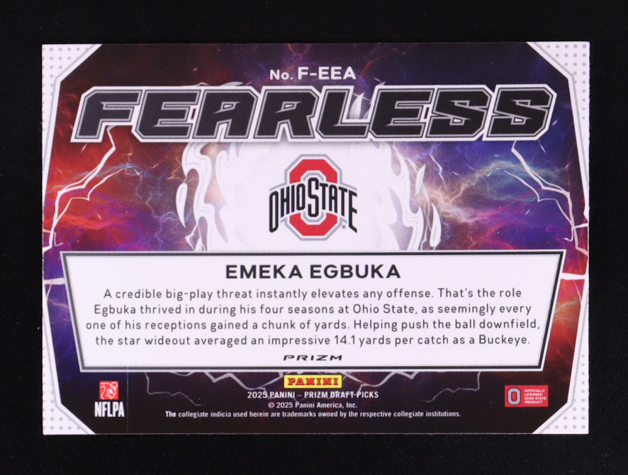 Emeka Egbuka — 2025 Panini Prizm Draft Picks - Fearless • Gold Ice Parallel • Rookie Card (#2)