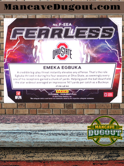 Emeka Egbuka — 2025 Panini Prizm Draft Picks - Fearless • Gold Ice Parallel • Rookie Card (#2)