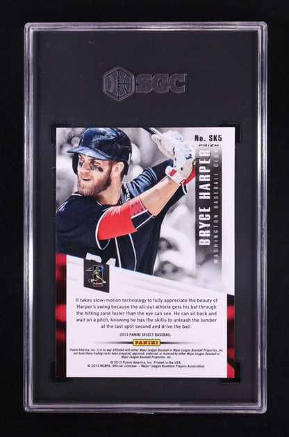 Bryce Harper — 2013 Panini Select Baseball - Skills — Prizm Silver #5 - SGC 9.5 — Gem Mint Level Shine