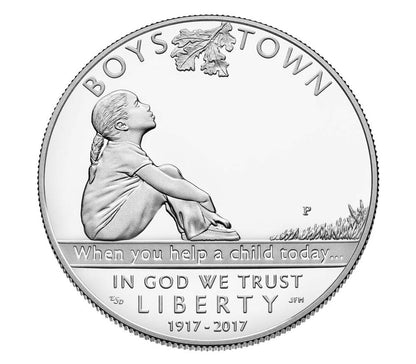 2017 Boys Town Centennial Commemorative P 90 Silver Dollar Proof