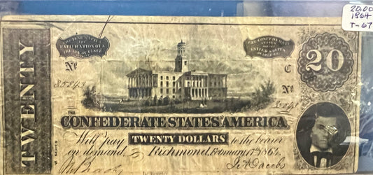 1864-Confederate 20-Bill