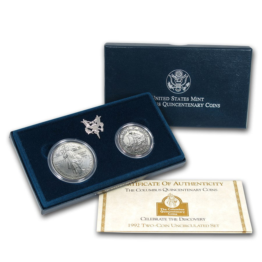 1992 Columbus Quincentenary Two-Coin Proof Set