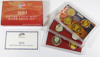 2010 SILVER PROOF SET in OGP Red Box with COA (14 coins, Choice BU)