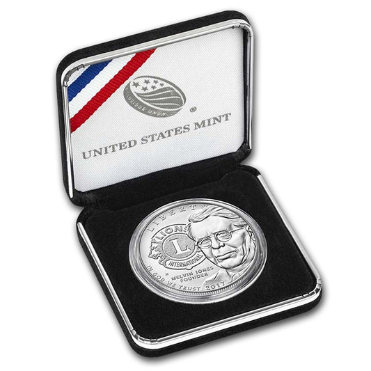 2017-P Proof Lions Clubs International Centennial Silver Dollar with Box & COA