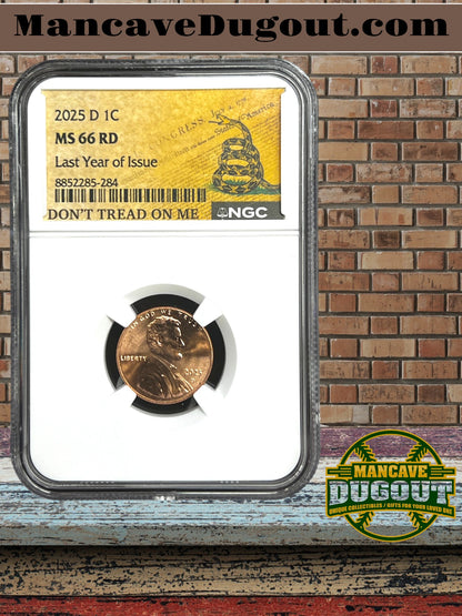 2025-D Lincoln Shield Cent – NGC MS66 RD | Last Year of Issue