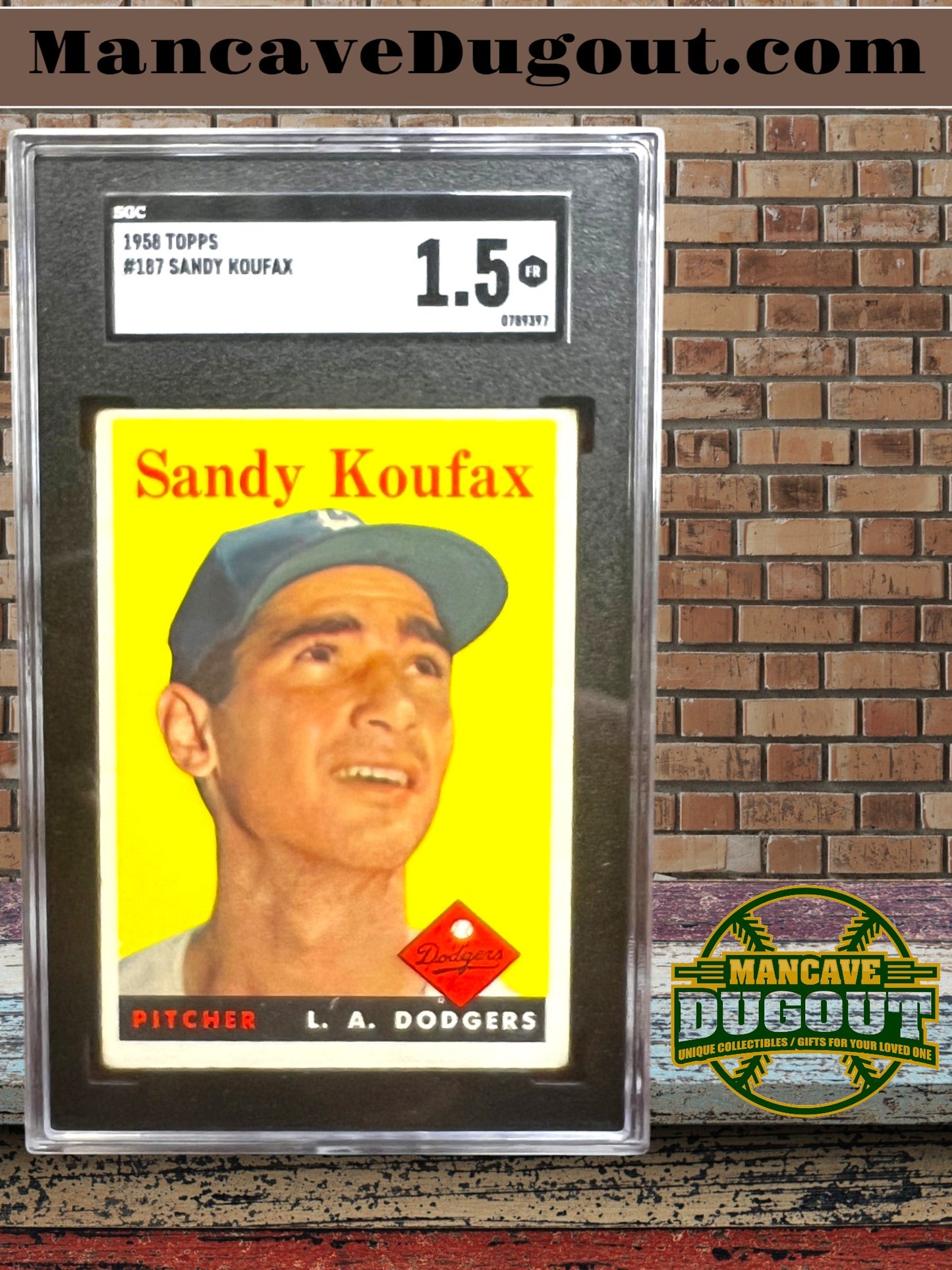 1958 Topps #187 Sandy Koufax – Los Angeles Dodgers – SGC 1.5