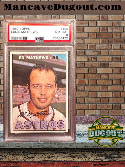 1967 Topps #166 Eddie Mathews – Houston Astros – PSA 8
