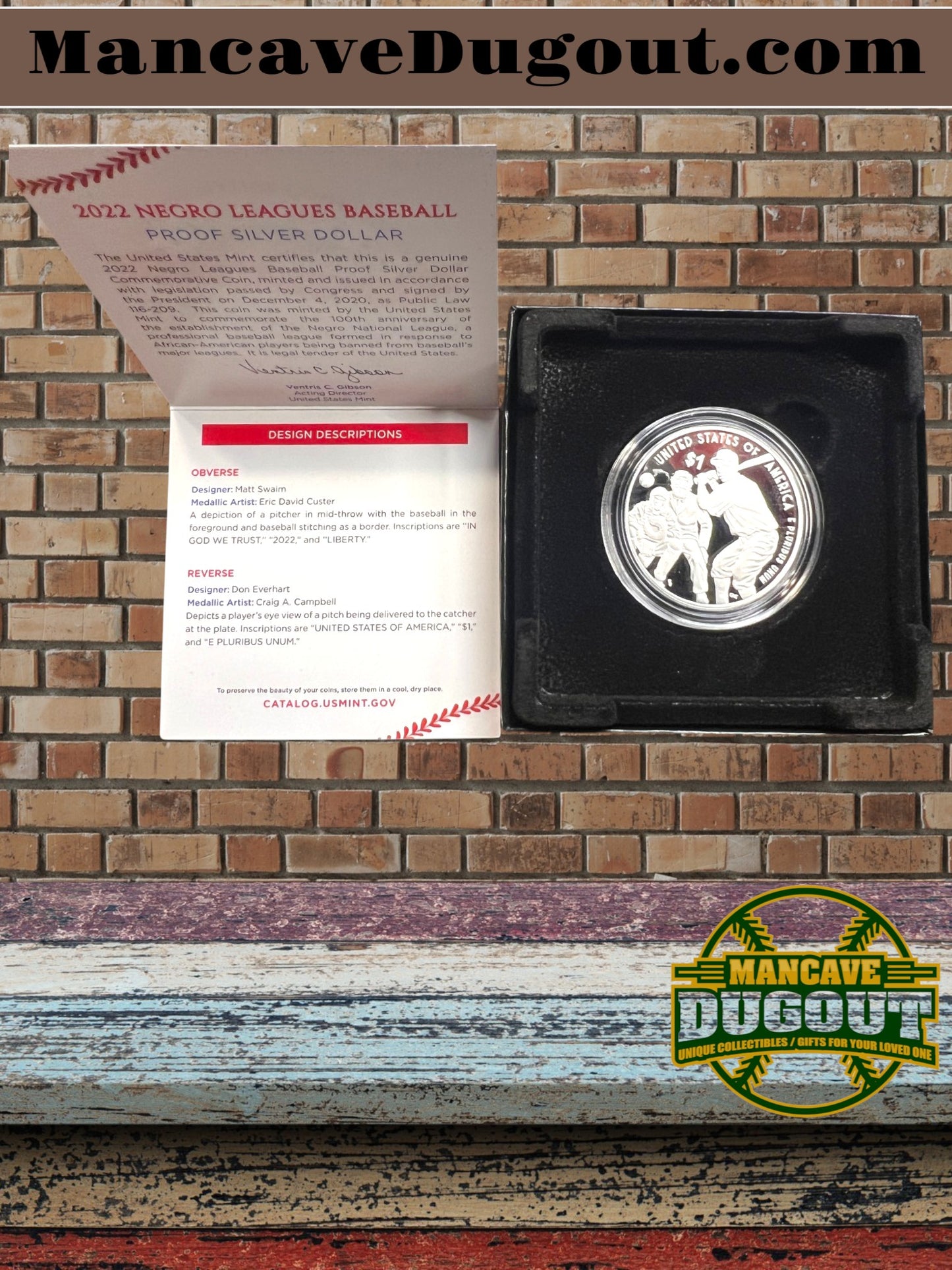 2022 - Negro Leagues Baseball Proof Silver Dollar