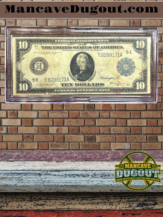 1914 $10 Federal Reserve Note – Large Size - Richmond, Virginia • District 5 E • Blue Seal • Fine – VG Condition