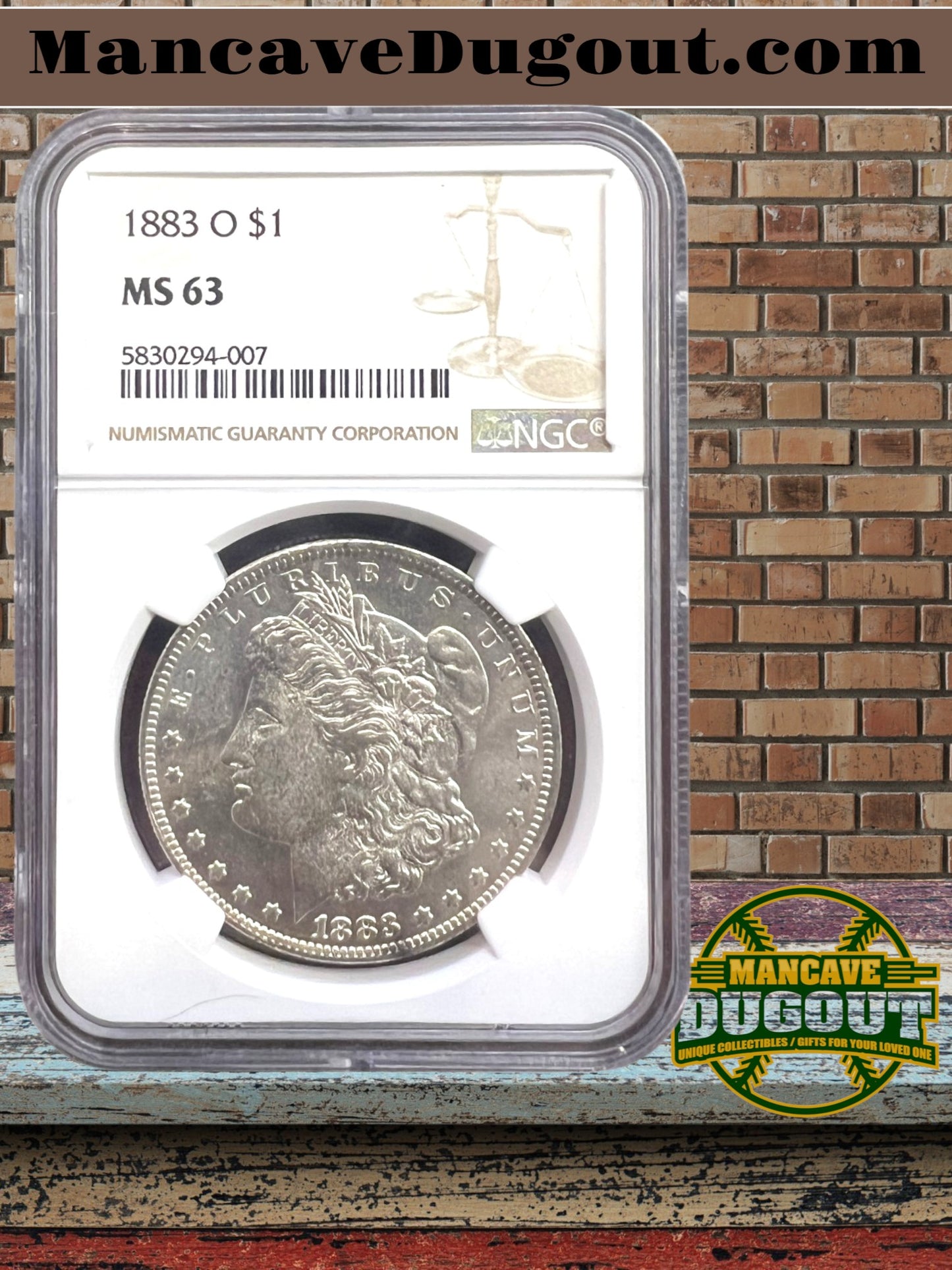 1883 O Morgan Silver Dollar – NGC MS63 - Certified Mint State • New Orleans Mint • Brilliant Luster