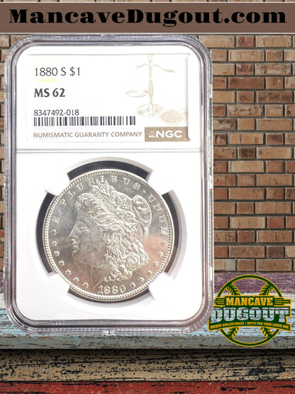 1880 S Morgan Dollar – NGC MS62 - Blast White • Lustrous Surfaces • Certified Mint State – NGC