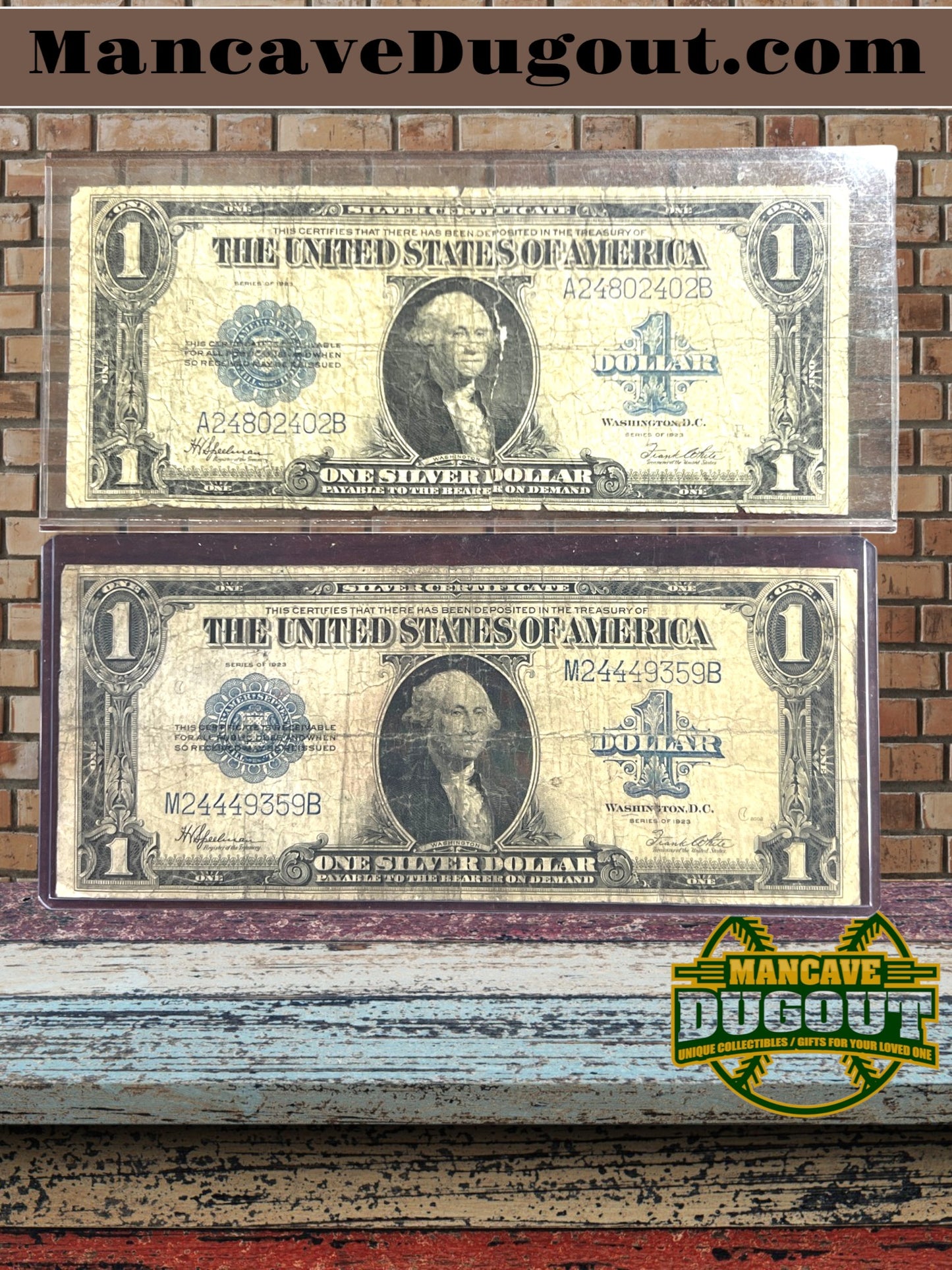 1923 $1 Large Size Notes – Blue Seal - United States Legal Tender • Lot of 2 Bills