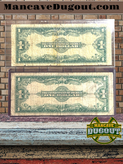 1923 $1 Large Size Notes – Blue Seal - United States Legal Tender • Lot of 2 Bills