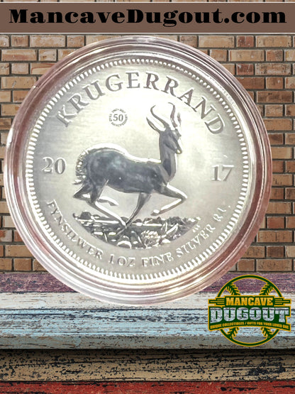 2017 Silver Krugerrand — 50th Anniversary — Premium .999 Silver - South African Mint • 1 oz Silver • Historic First Year Issue