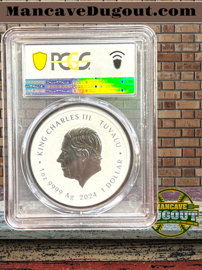 2024 Tuvalu SpongeBob SquarePants – 25th Anniversary - 1 oz .9999 Silver • $1 Coin • PCGS MS70