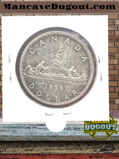 1966 Canada Voyageur Silver Dollar - $1 Coin • 80% Silver • Computer Graded XF
