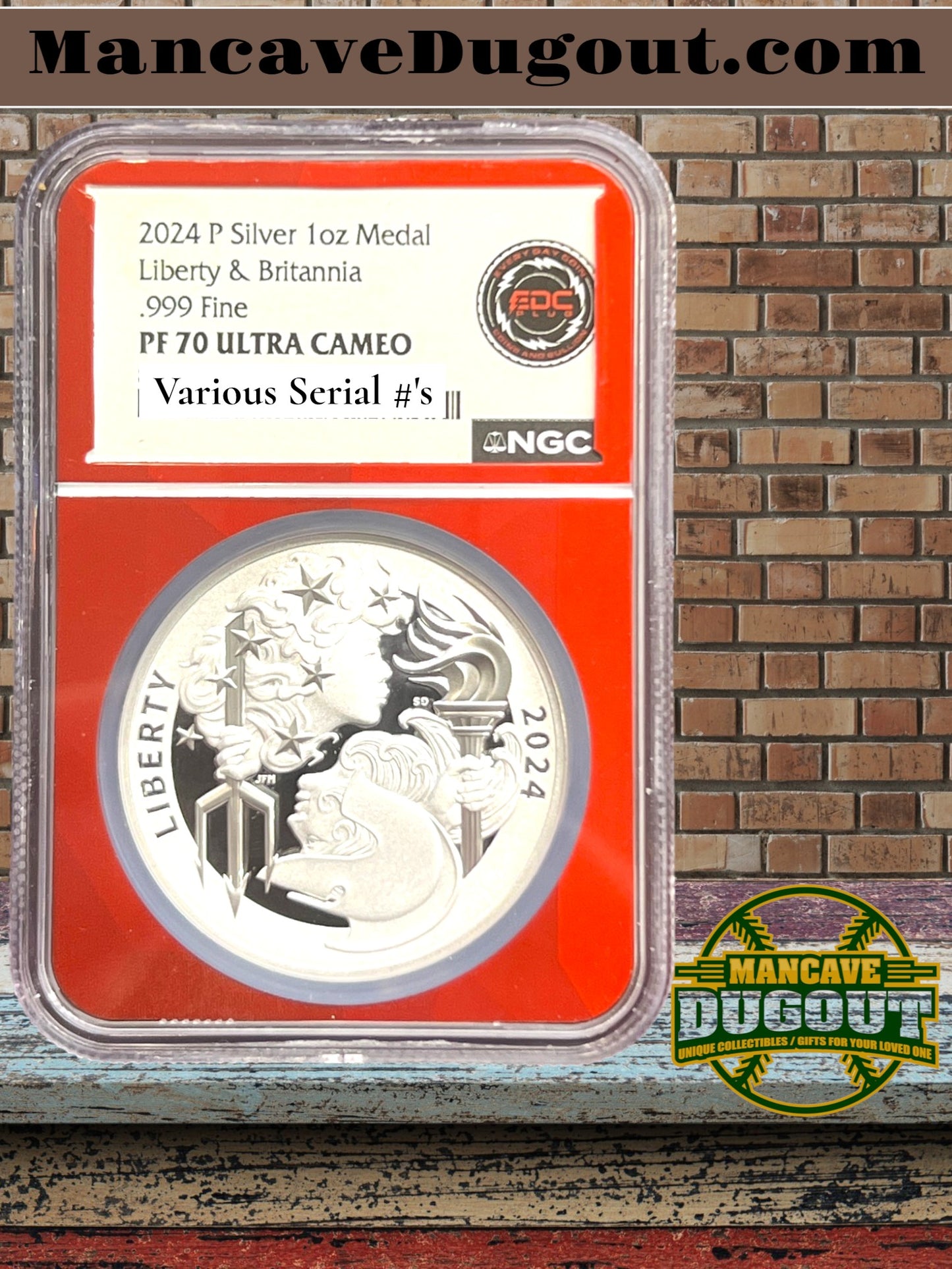 2024 P Liberty & Britannia Silver Medal - 1 oz .999 Fine Silver • PF70 Ultra Cameo • Philadelphia Mint