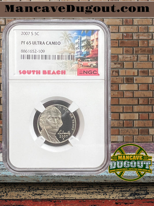 2007 S Jefferson Nickel — NGC PF65 Ultra Cameo Proof Strike • San Francisco Mint