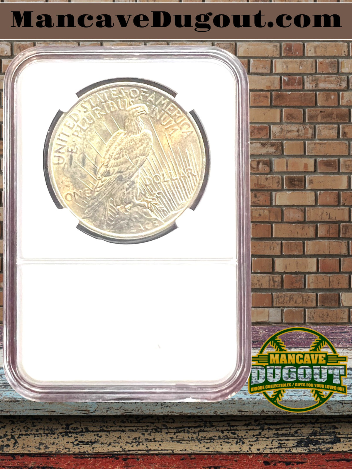 1922 Peace Silver Dollar – AU – Computer Graded – MancaveDugout Holder