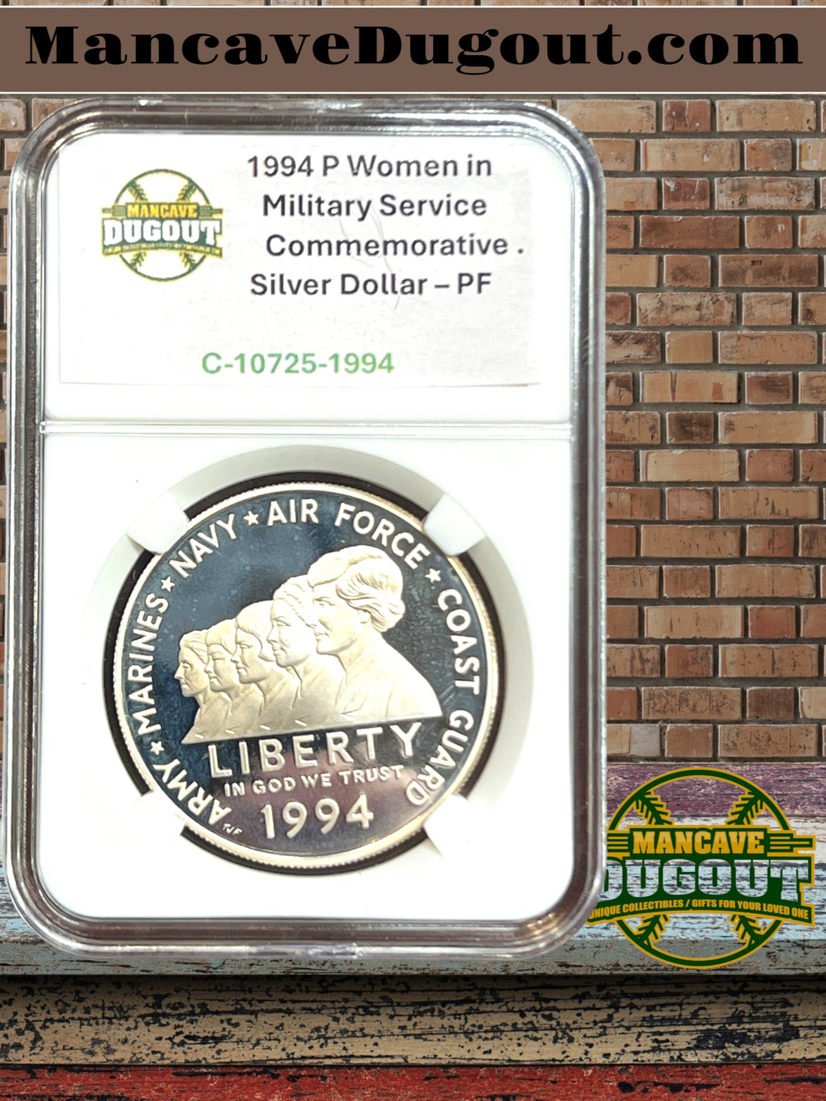 1994 P Women in Military Service Commemorative Silver Dollar – Proof • U.S. Mint Honoring America’s Women Veterans • 90% Silver
