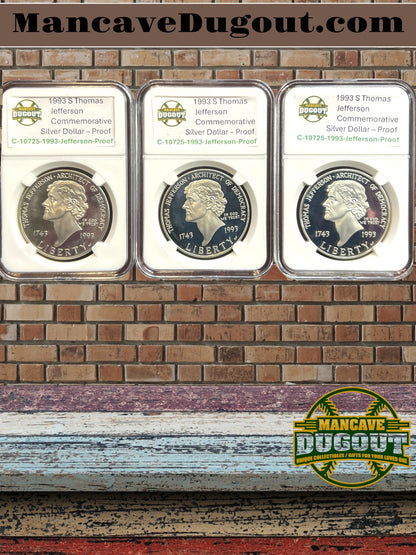 1993 S Thomas Jefferson Commemorative Silver Dollar – Proof Cameo