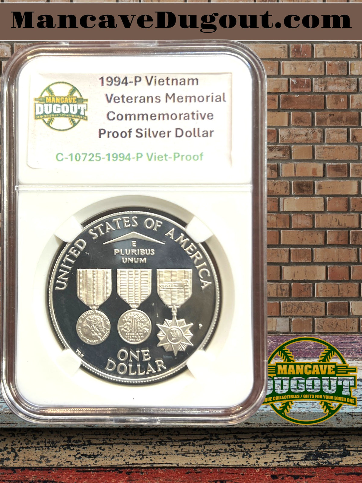 1994 P Vietnam Veterans Memorial Commemorative Silver Dollar – Proof Cameo Gem