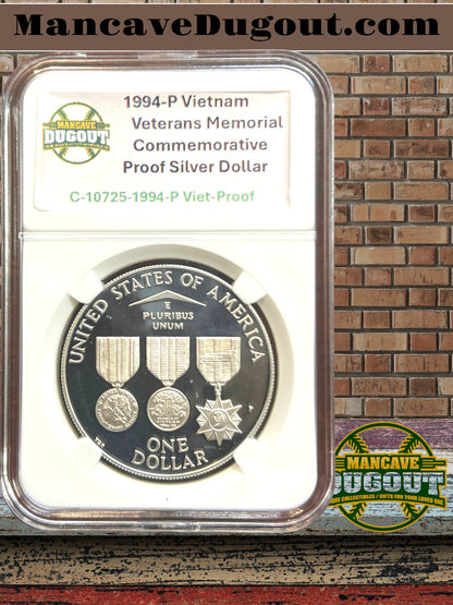 1994 P Vietnam Veterans Memorial Commemorative Silver Dollar – Proof Cameo Gem