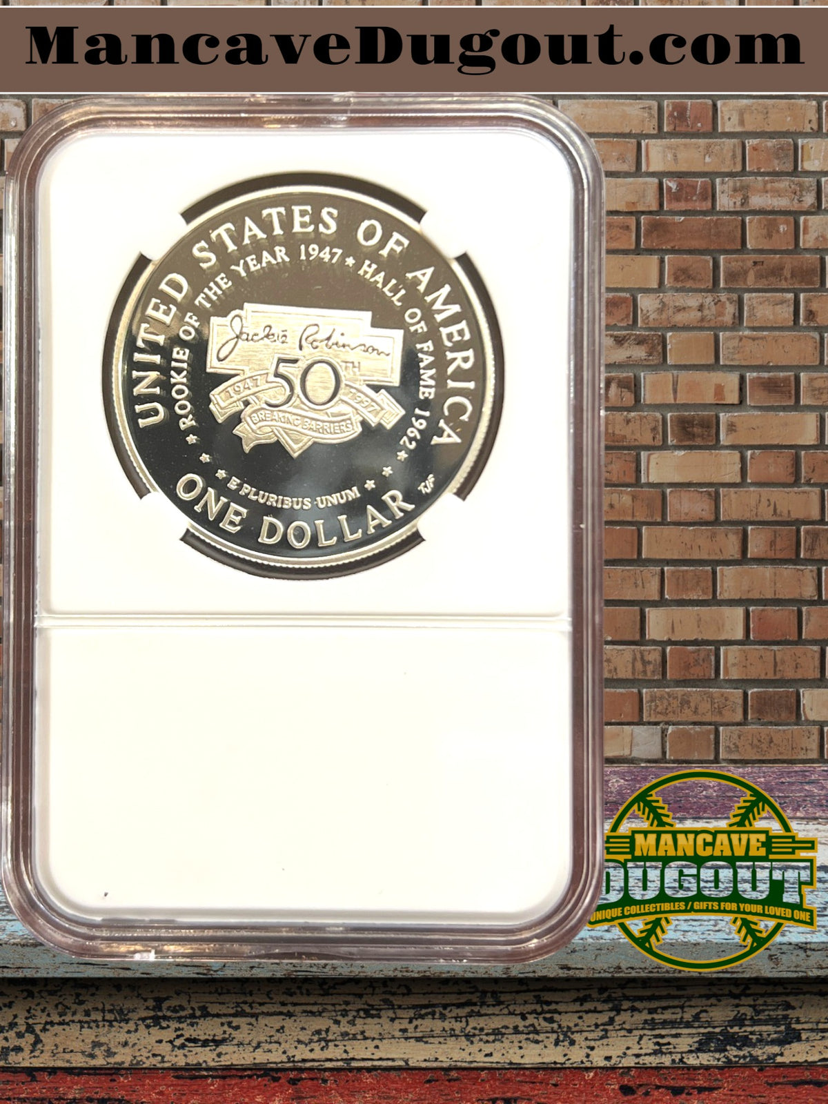 1997 S Jackie Robinson Commemorative Silver Dollar – Proof