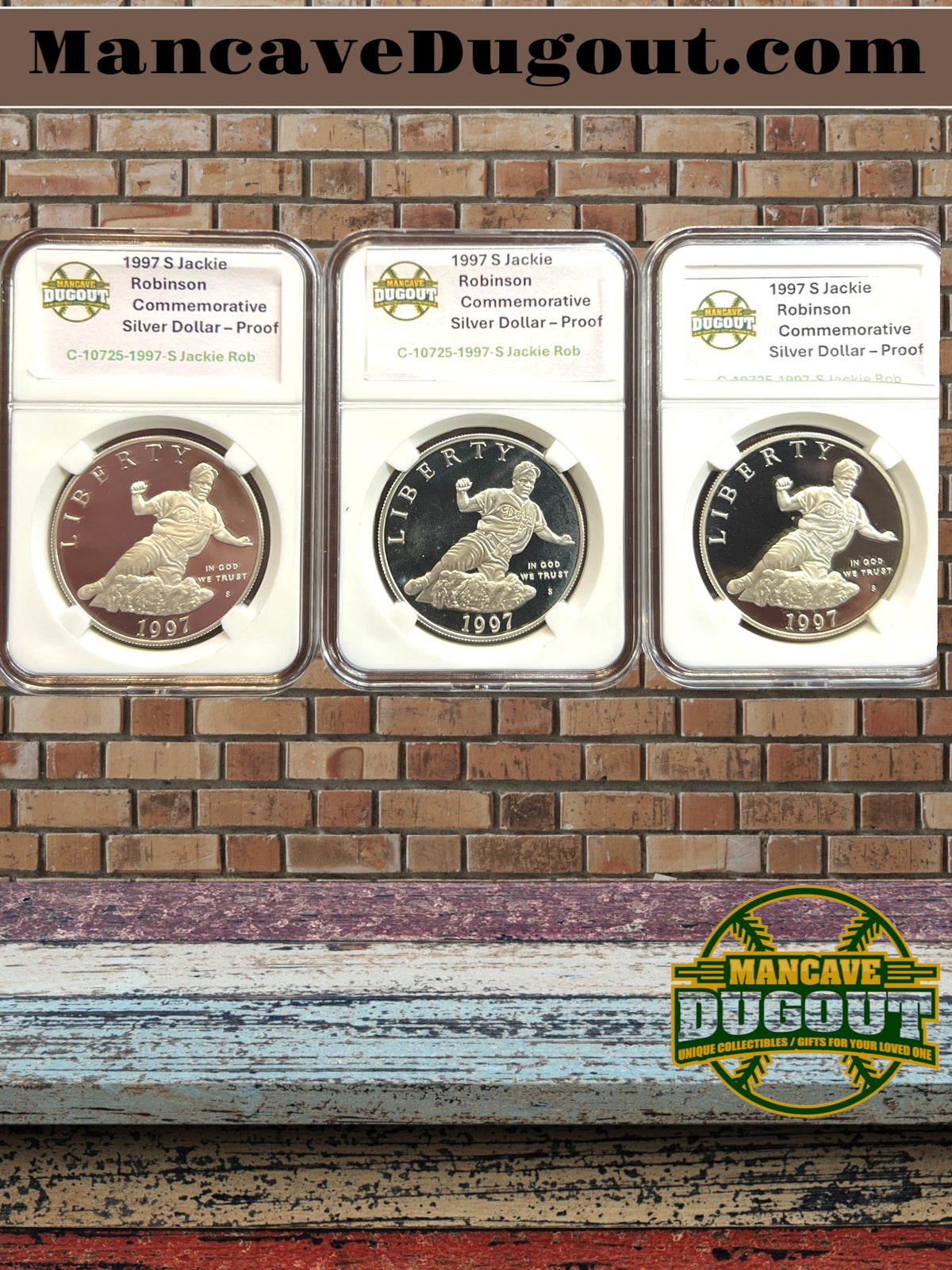 1997 S Jackie Robinson Commemorative Silver Dollar – Proof
