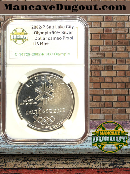 2002 P Salt Lake City Olympic Commemorative Silver Dollar – Proof Cameo
