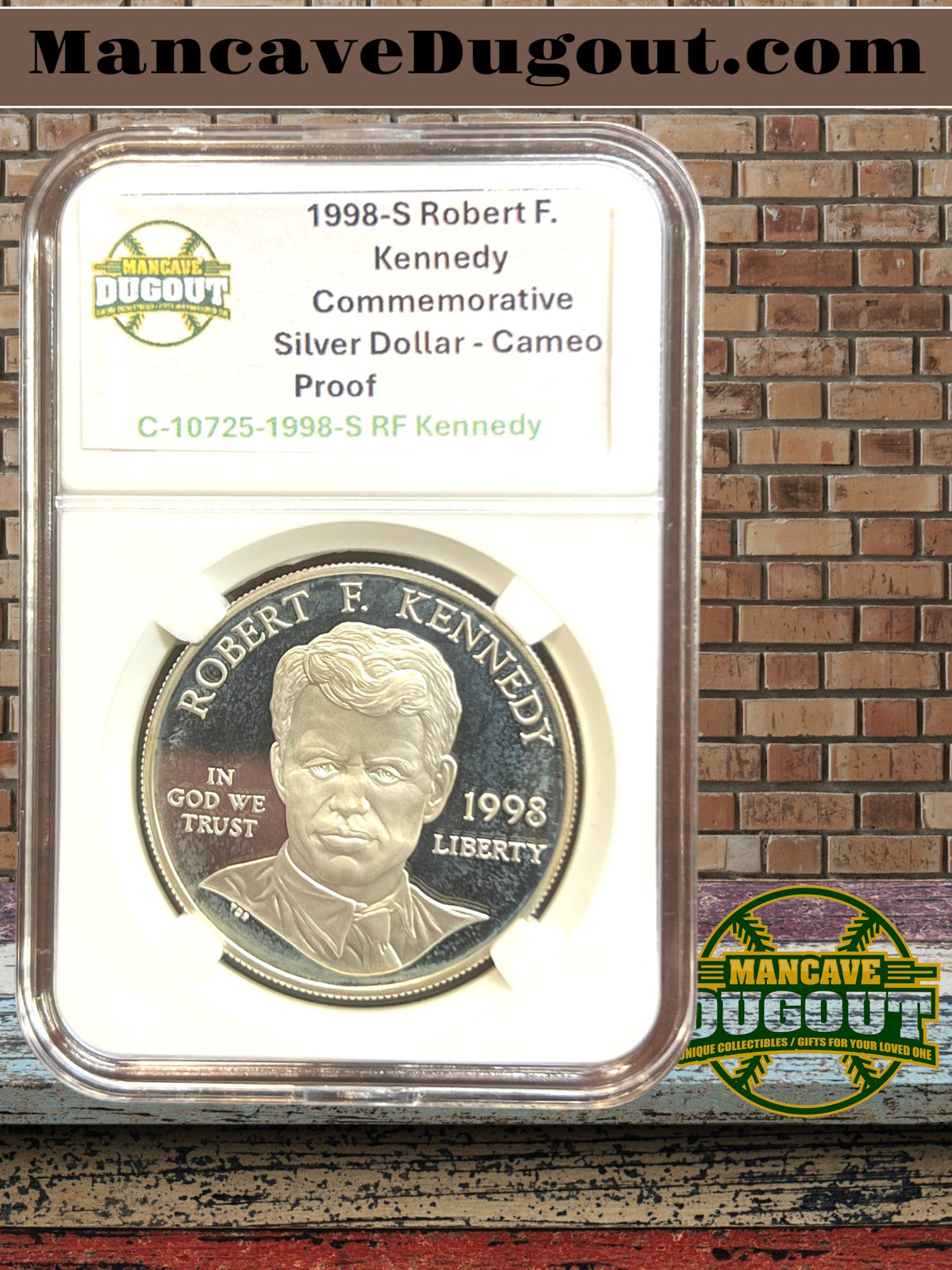 1998 S Robert F. Kennedy Commemorative Silver Dollar – Proof Cameo