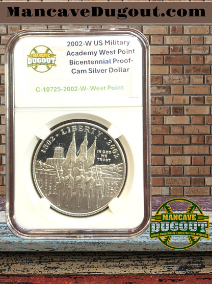 2002 W U.S. Military Academy Bicentennial Silver Dollar – Proof