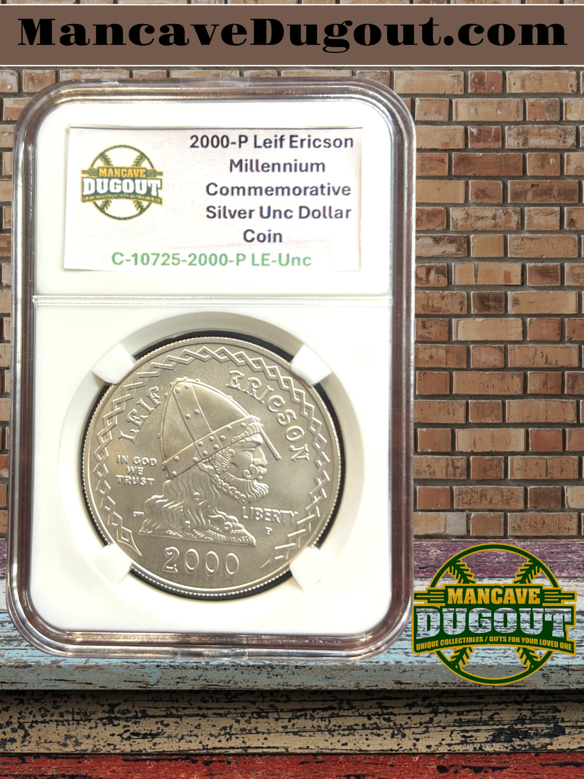 2000 P Leif Ericson Millennium Commemorative Silver Dollar – Uncirculated