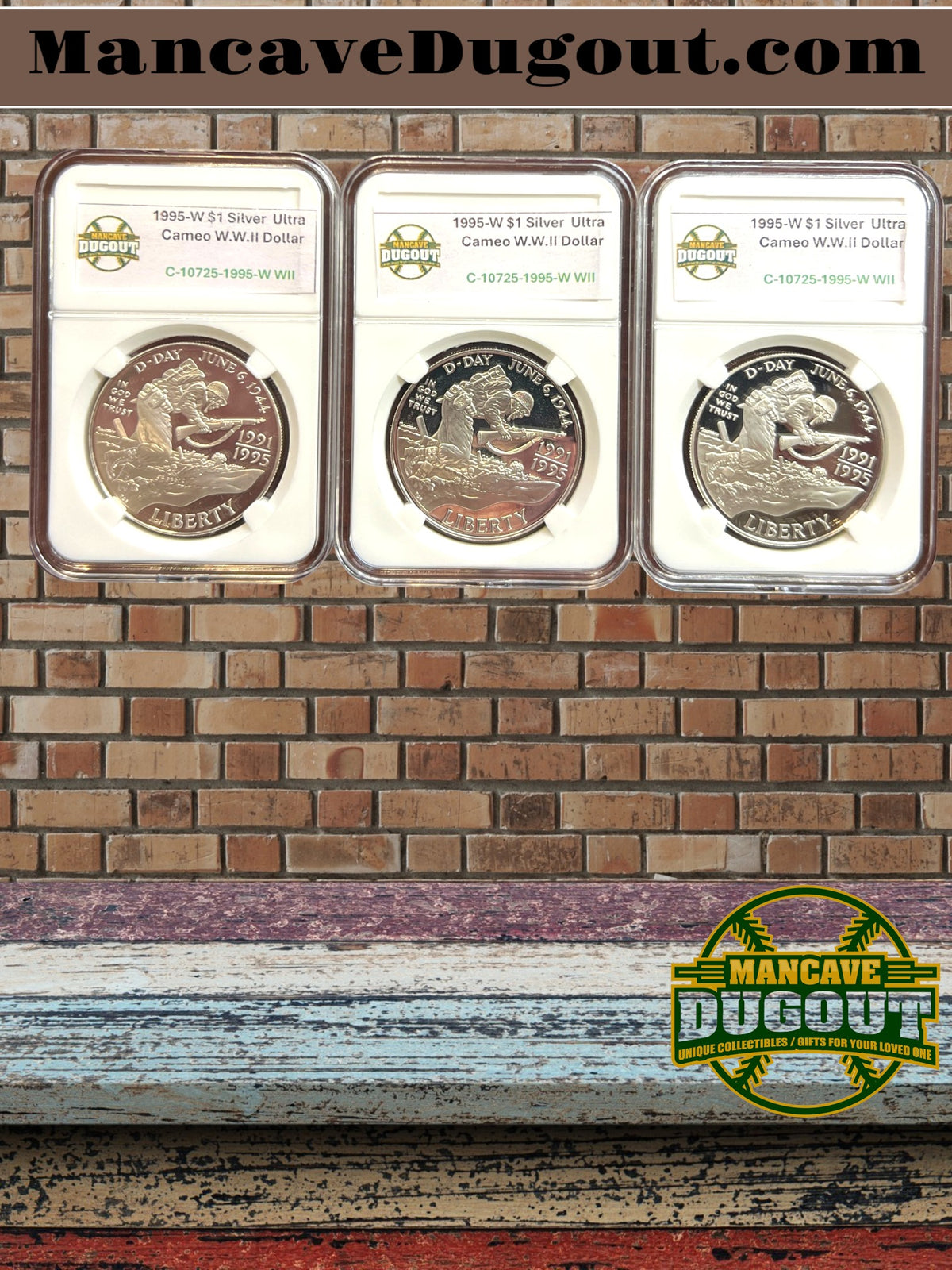 1995 W World War II Commemorative Silver Dollar - West Point Mint • NGC PF69 Ultra Cameo • 90% Silver