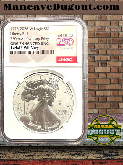 2026 – 1776-2026 W - 250th Anniversary • Liberty Bell Privy NGC GEM Enhanced Finish • With COA
