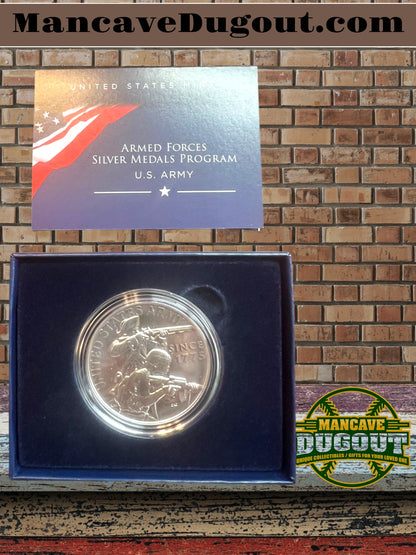 U.S. Mint Armed Forces Silver Medal – Army - 1 oz .999 Fine Silver • Proof Finish • Original Mint Packaging & COA