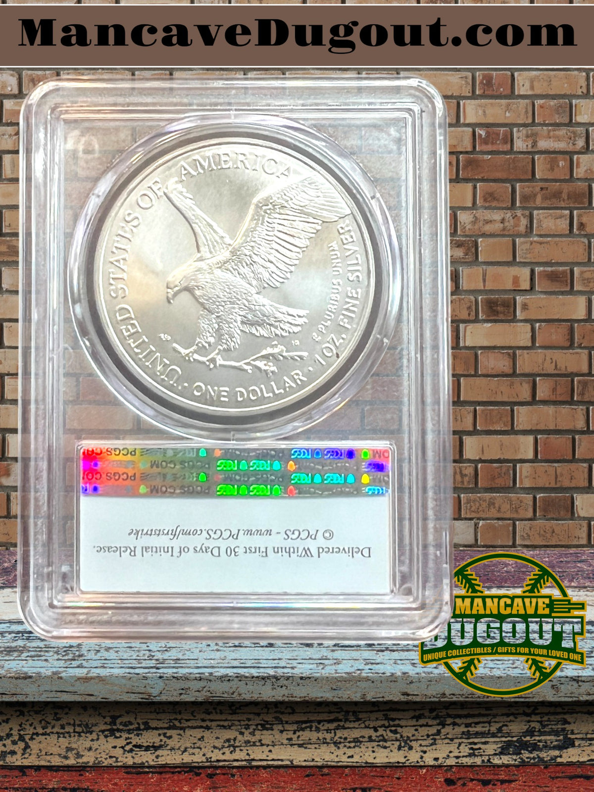 2023 $1 American Silver Eagle - PCGS MS70 • First Strike • Blue Flag Label • 1 oz .999 Fine Silver