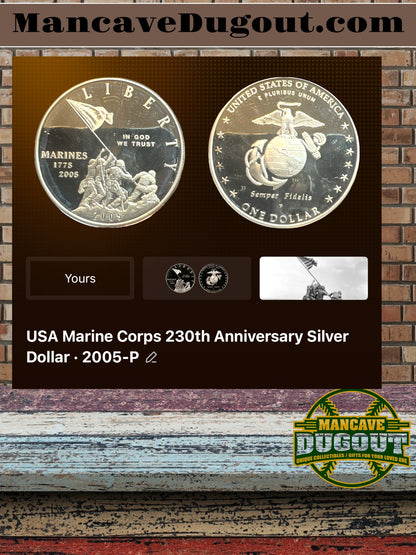 2005 P Marine Corps 230th Anniversary Silver Dollar – Proof